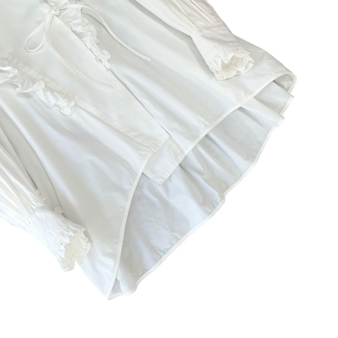 極美品✨ENFOLD FRILL OVER BL フリルオーバーブラウス 白 L