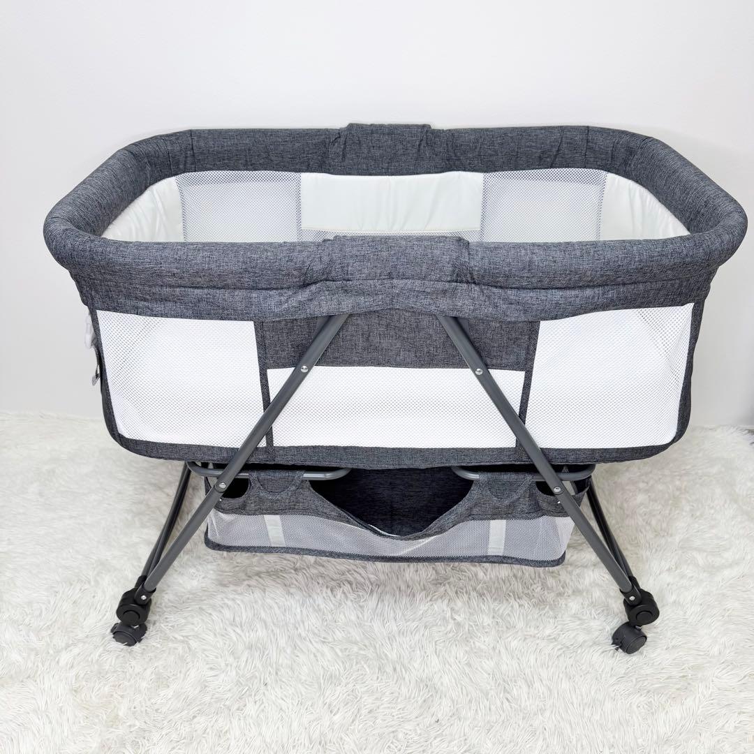 極美品 UBRAVOO ベビーベッド 折りたたみ キャスター付き ゆりかご
