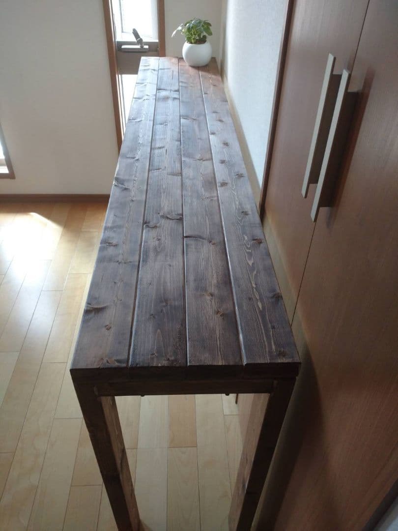 【ジョンヒョンソさん】180×35 カウンターテーブル 無垢材　アンティーク風
