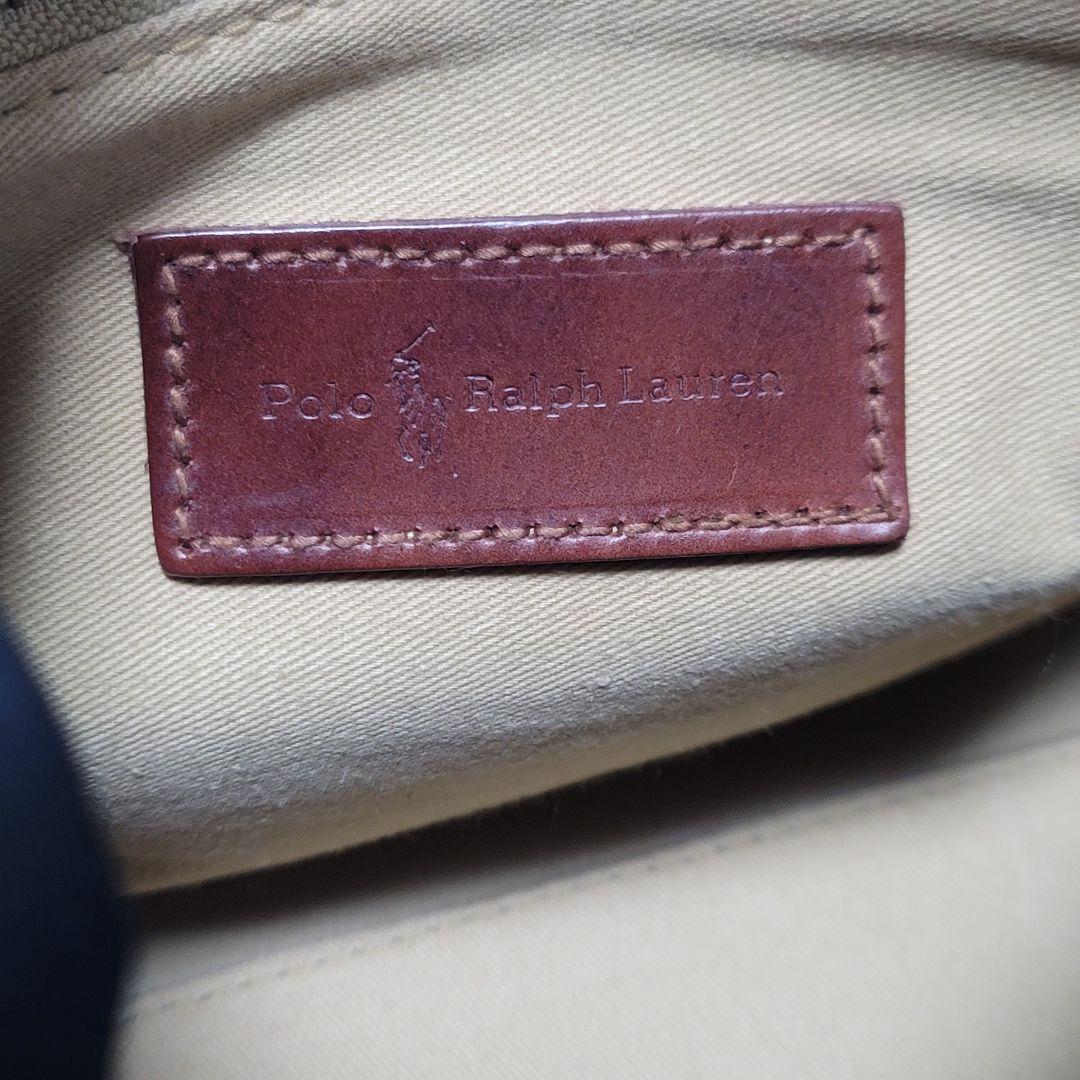 ポロ ラルフローレン ミニ ボストンバッグ チェック 馬毛ブラシ付　ハンドバッグ