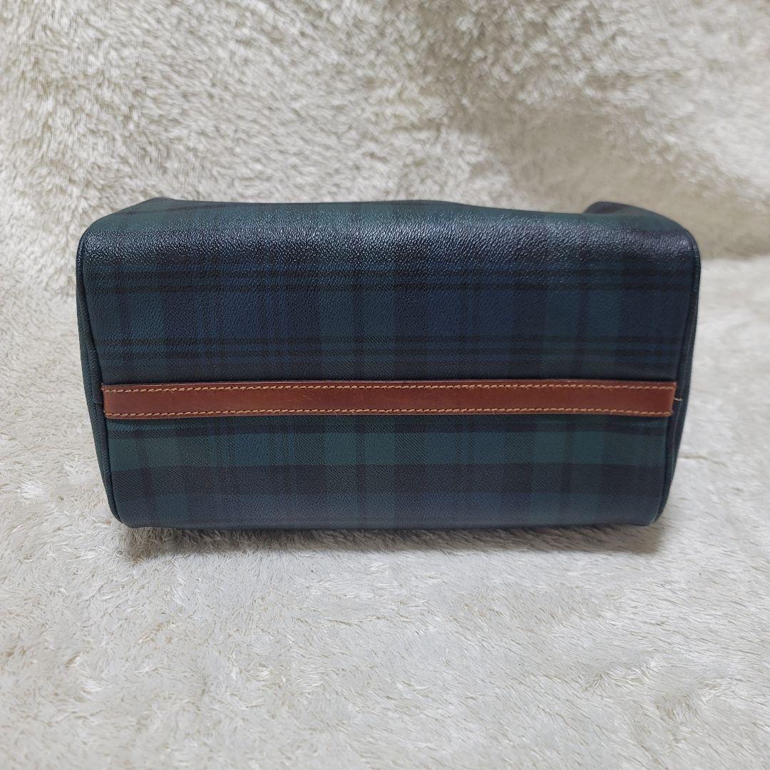 ポロ ラルフローレン ミニ ボストンバッグ チェック 馬毛ブラシ付　ハンドバッグ