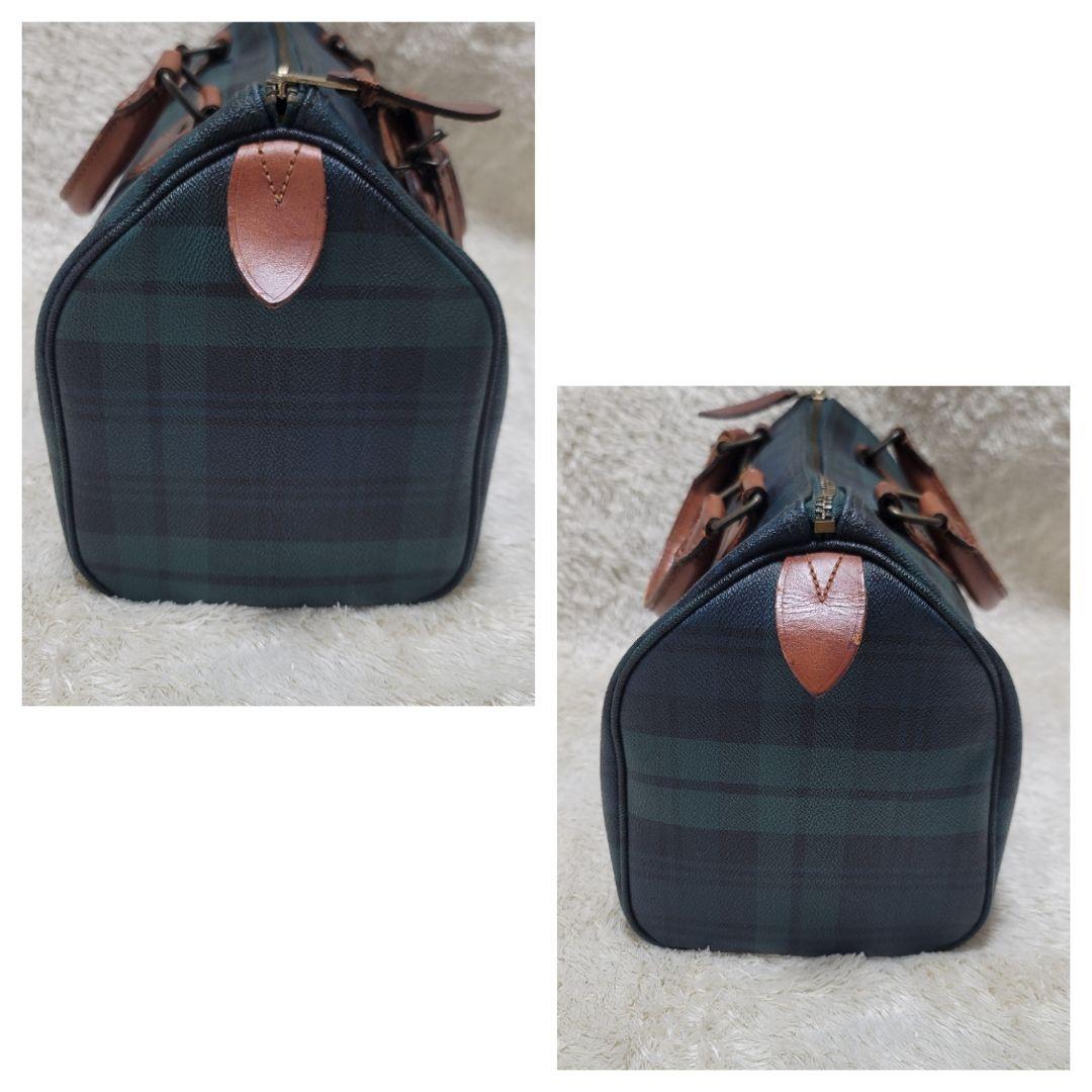 ポロ ラルフローレン ミニ ボストンバッグ チェック 馬毛ブラシ付　ハンドバッグ