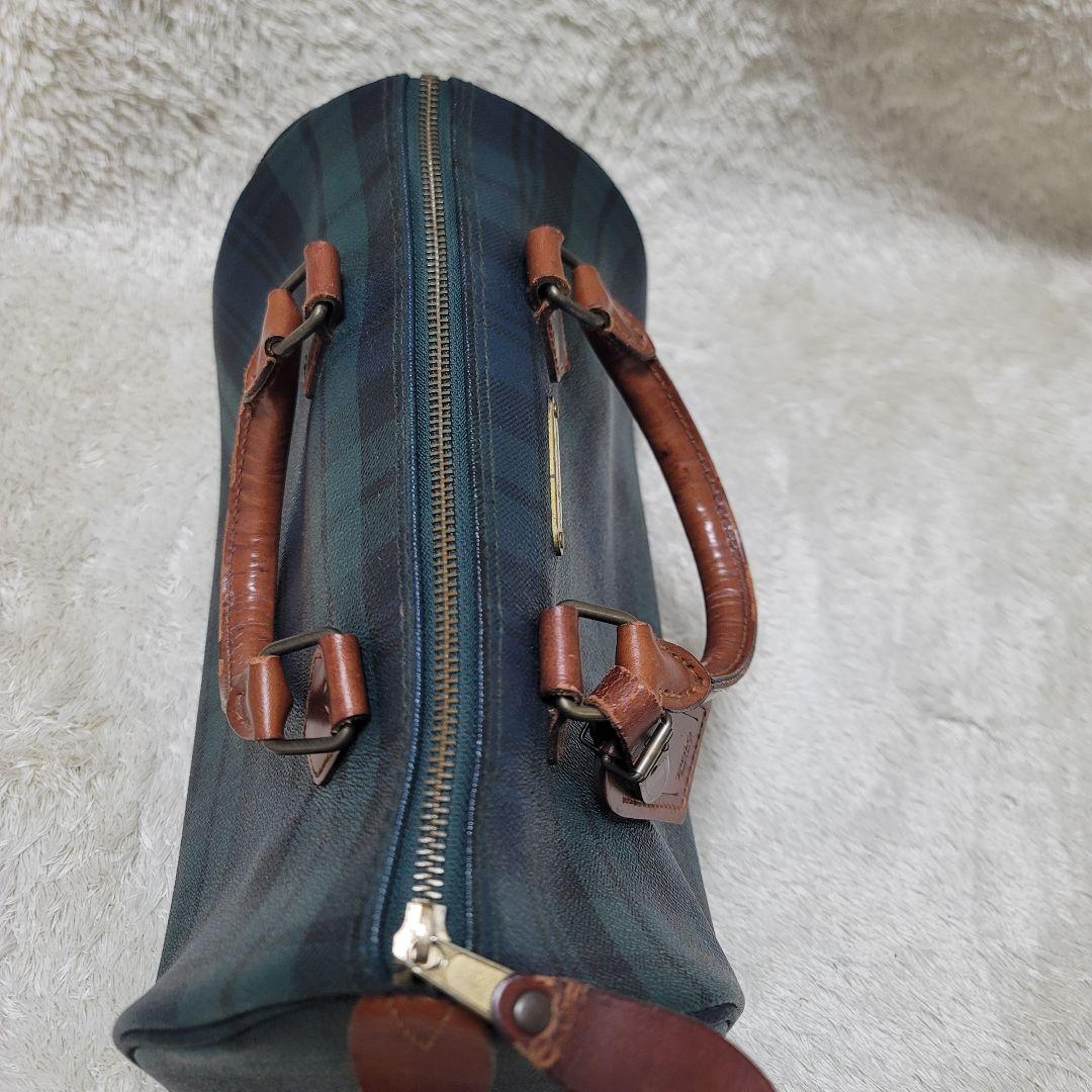 ポロ ラルフローレン ミニ ボストンバッグ チェック 馬毛ブラシ付　ハンドバッグ