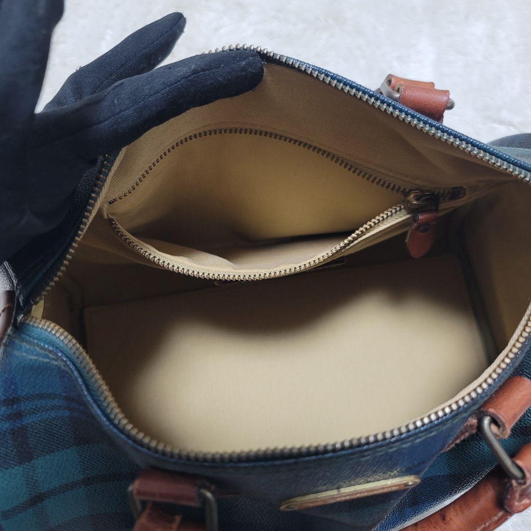 ポロ ラルフローレン ミニ ボストンバッグ チェック 馬毛ブラシ付　ハンドバッグ