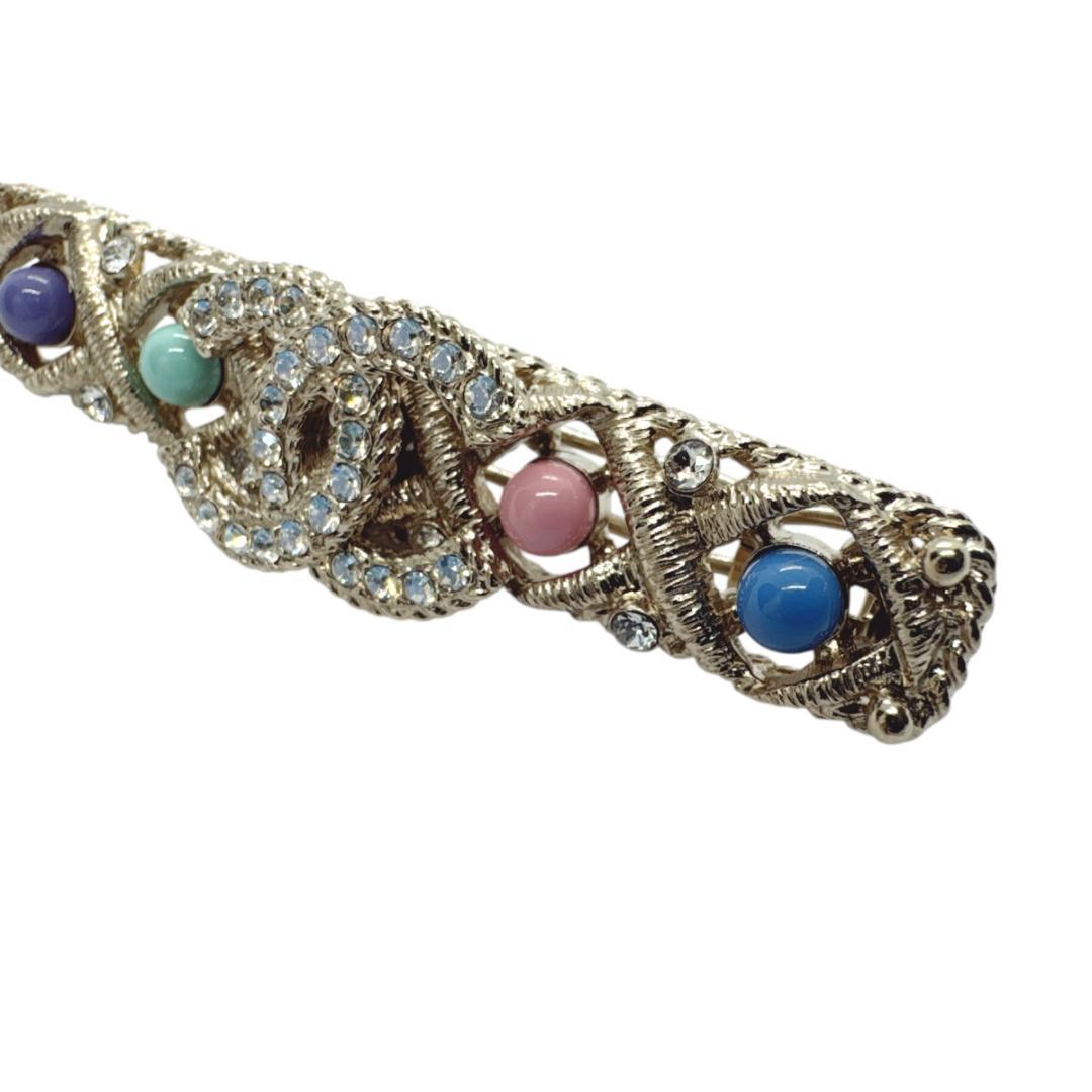 CHANEL バレッタ ココマーク ラインストーン カラーストーン C21 P