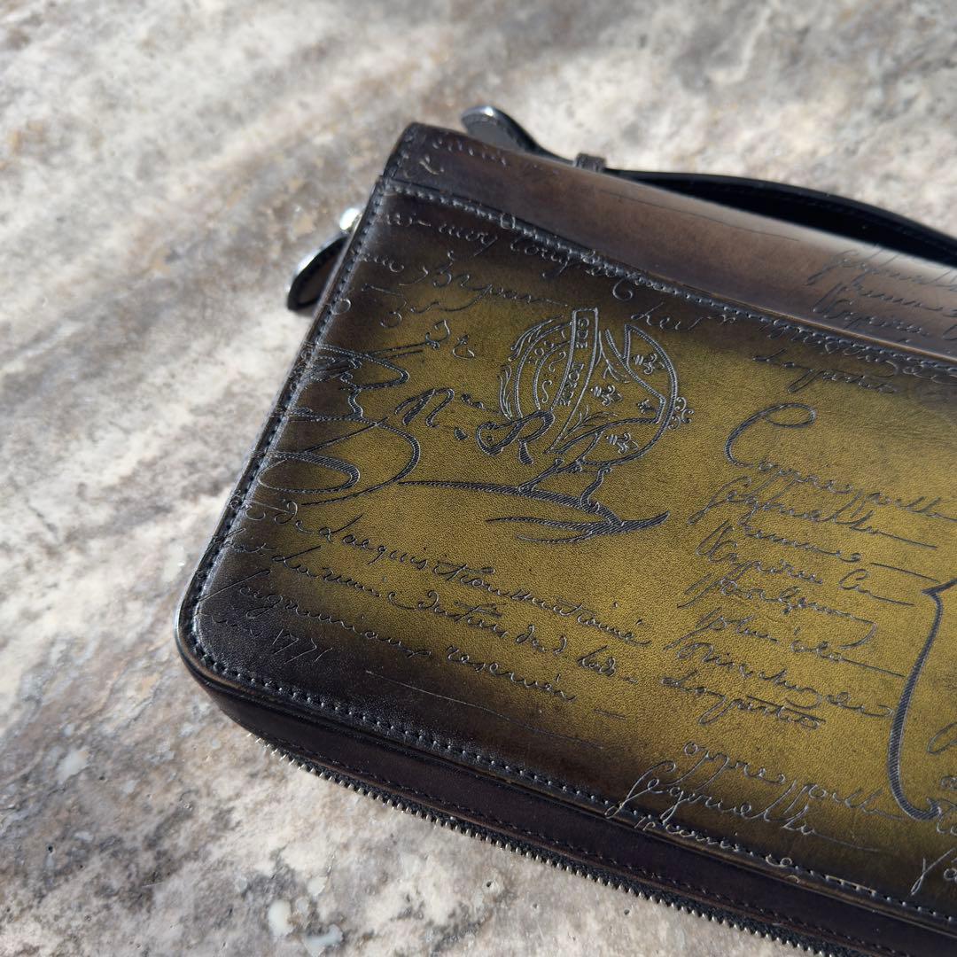 最新型 定価34.5万円 ベルルッティ イタウバワイド スクリットレザー長財布