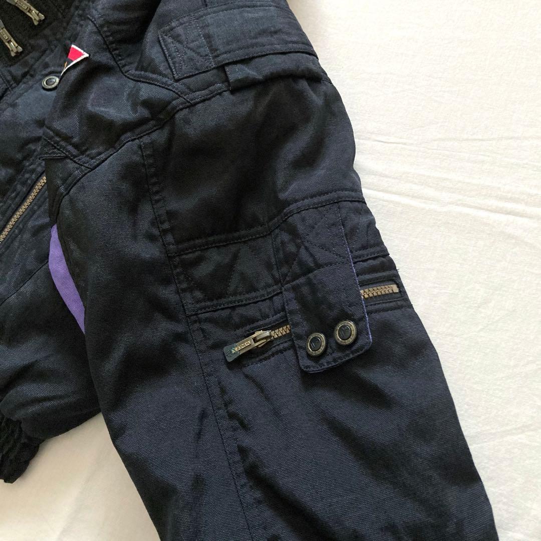 90s vintage shell black bomber jacket 短丈