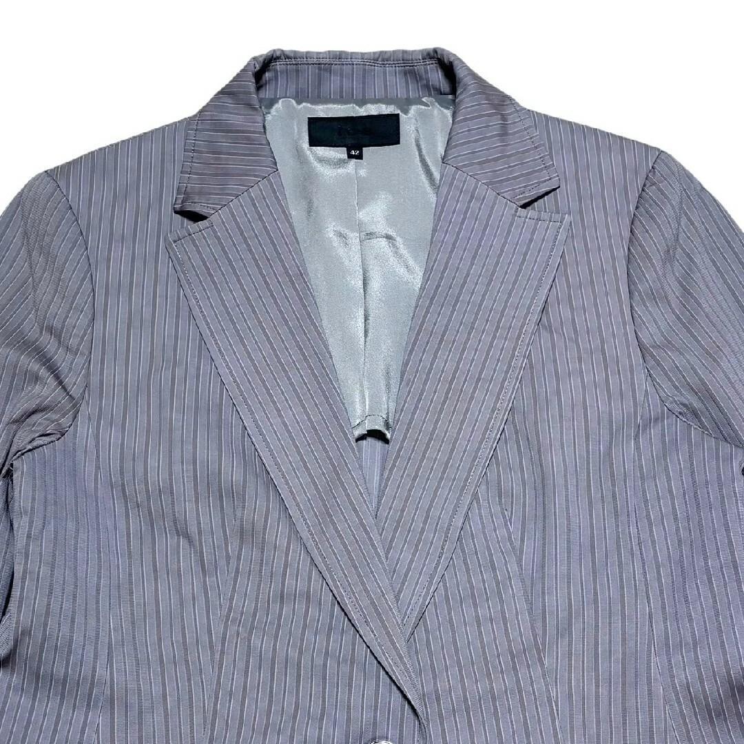 大きいサイズ42 アイシービー　ストライプ パンツ スーツ　セットアップ