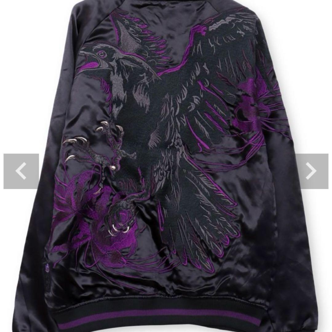 麗*楓様 【絡繰魂・漆】 “八咫烏と彼岸花”総刺繍リバーシブルスカジャンweb限