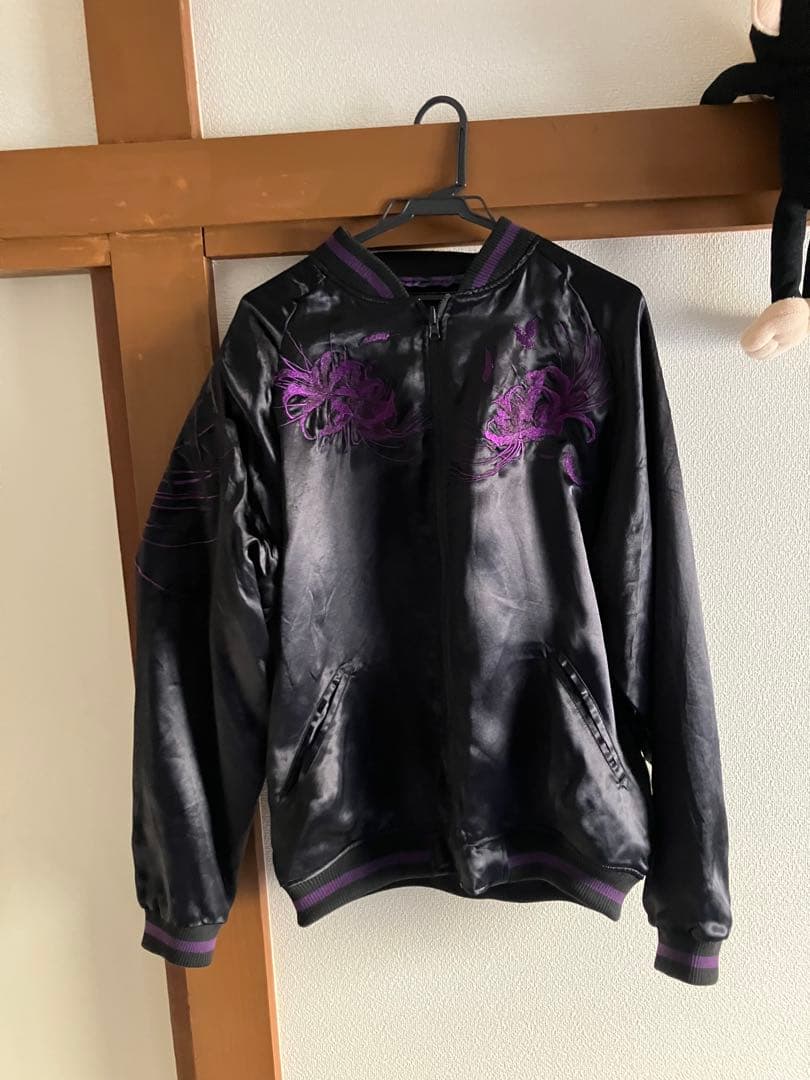 麗*楓様 【絡繰魂・漆】 “八咫烏と彼岸花”総刺繍リバーシブルスカジャンweb限