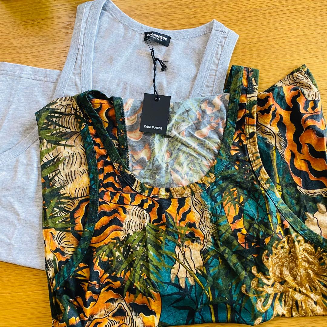 dsquared2 正規品 メンズ 無地＆虎柄 タンクトップ ディースクエアード