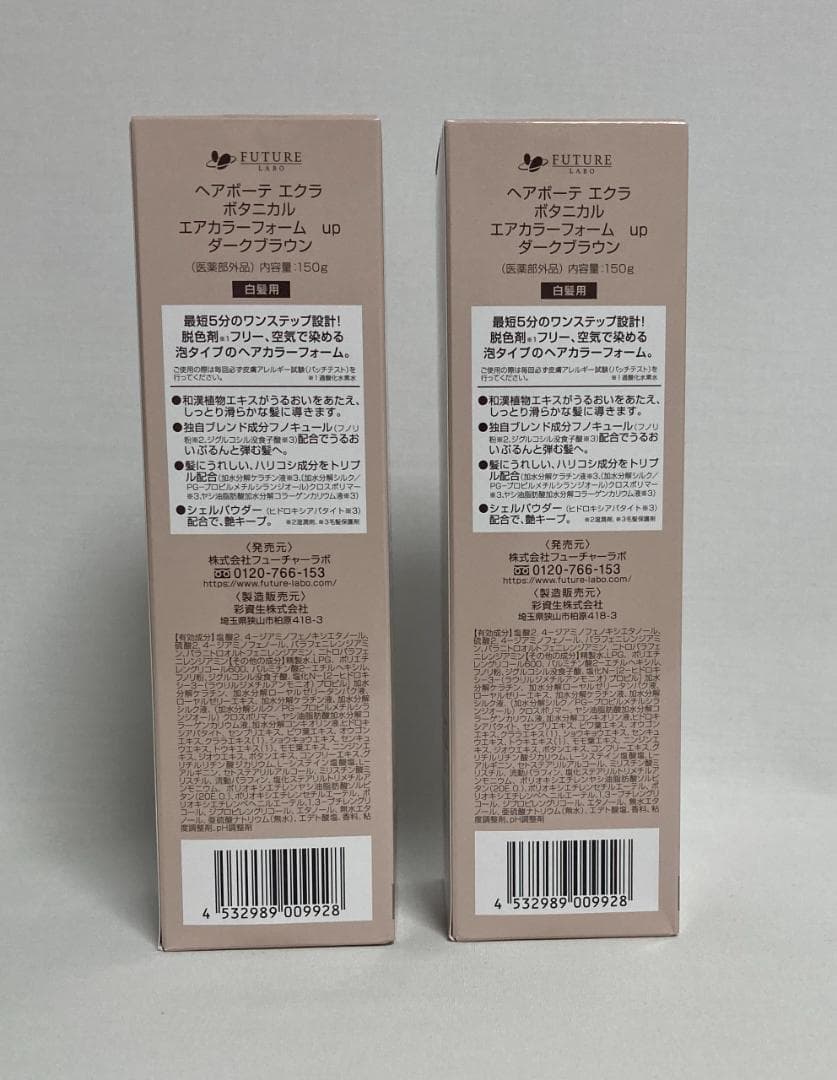ヘアボーテ エクラ ボタニカル エアカラーフォーム UP ダークブラウン x2本
