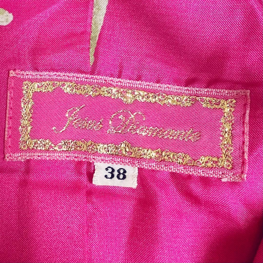 ジーザスディアマンテ　プレミアムローズ柄　膝丈ワンピース　ピンク