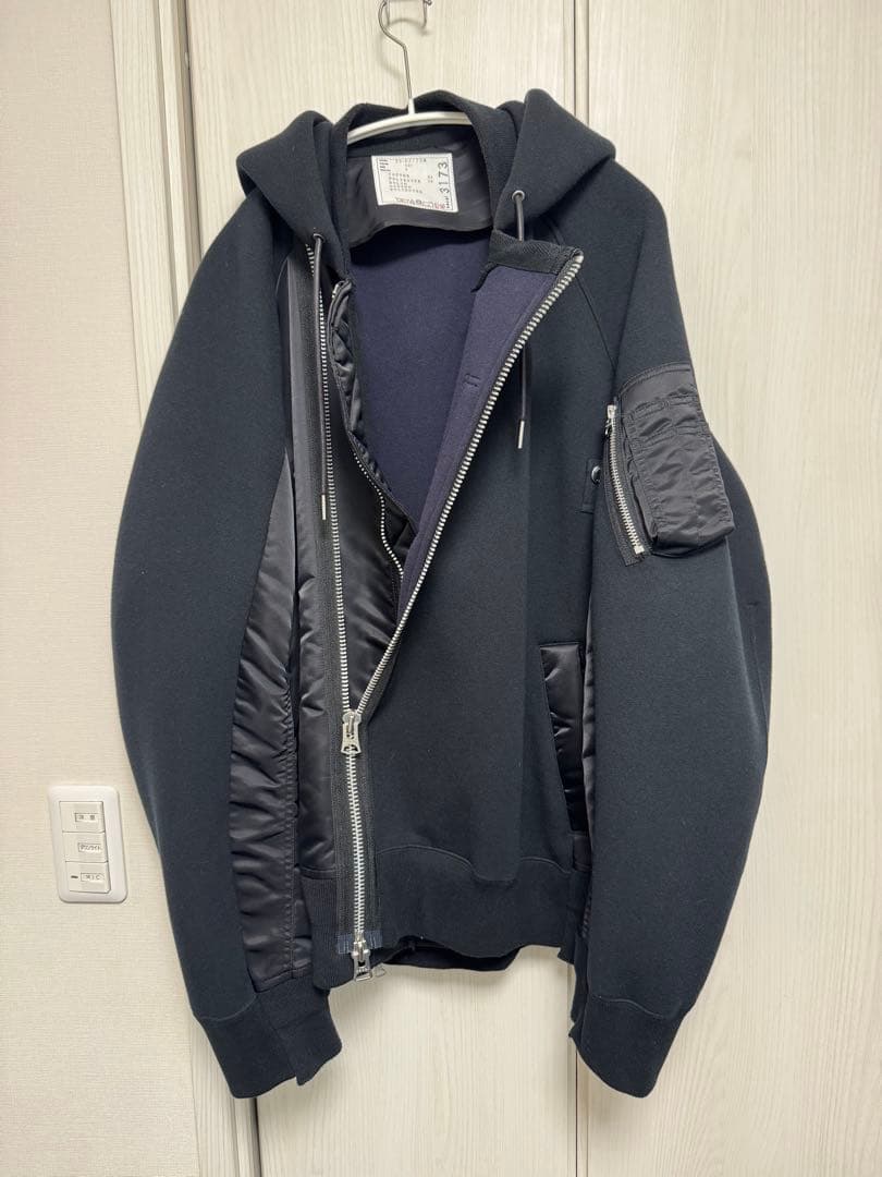 sacai Sponge Sweat Blouson 23-03173M 黒