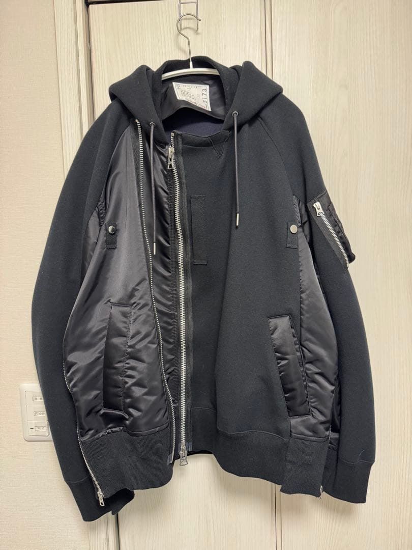 sacai Sponge Sweat Blouson 23-03173M 黒