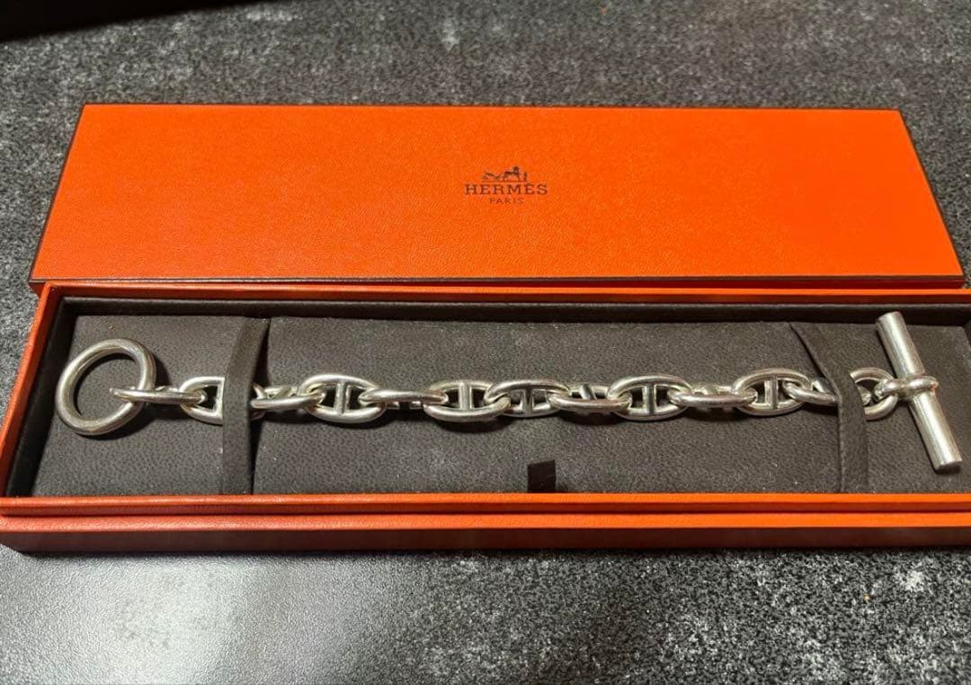 HERMES エルメス シェーヌダンクル GM 12コマ シルバー　ブレスレット