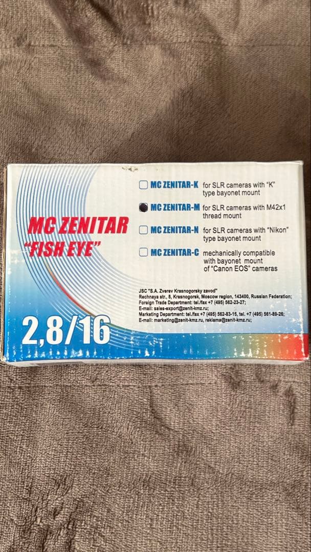 ZENITAR-M16mm F2.8 FISH EYE M42 中古