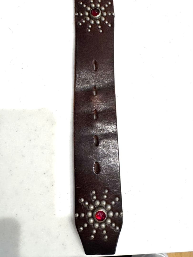 【早い者勝ち！希少】HTC エイ革スタッズベルト32インチ レッドスティングレイ