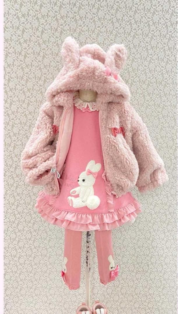 ♥シャーリーテンプル♥うさぎアップリケ♥裏起毛ワンピース♥110♥新品タグ♥