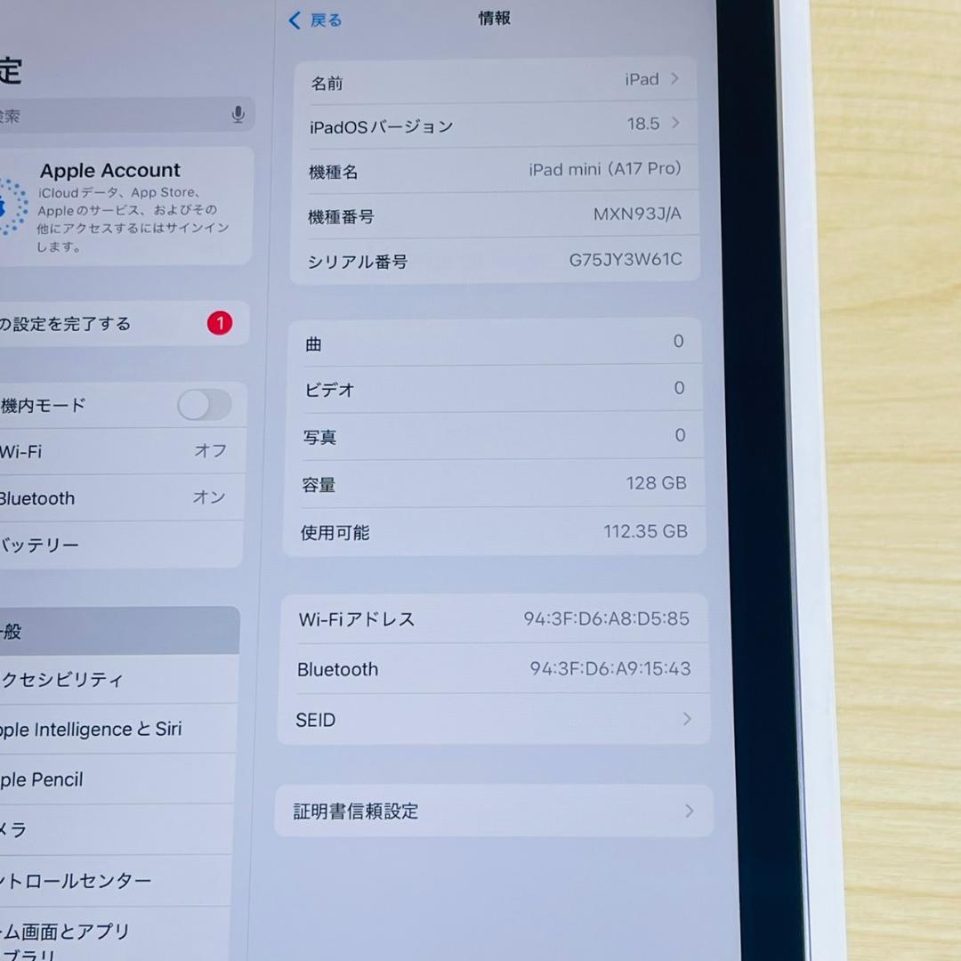 P248 超美品 iPad mini 第7世代 128GB Wi-Fi