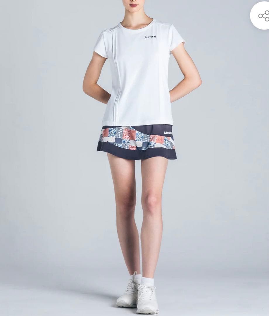 アドミラル ホワイト ピンタックフレアスリーブ Tシャツ ATLA437 S