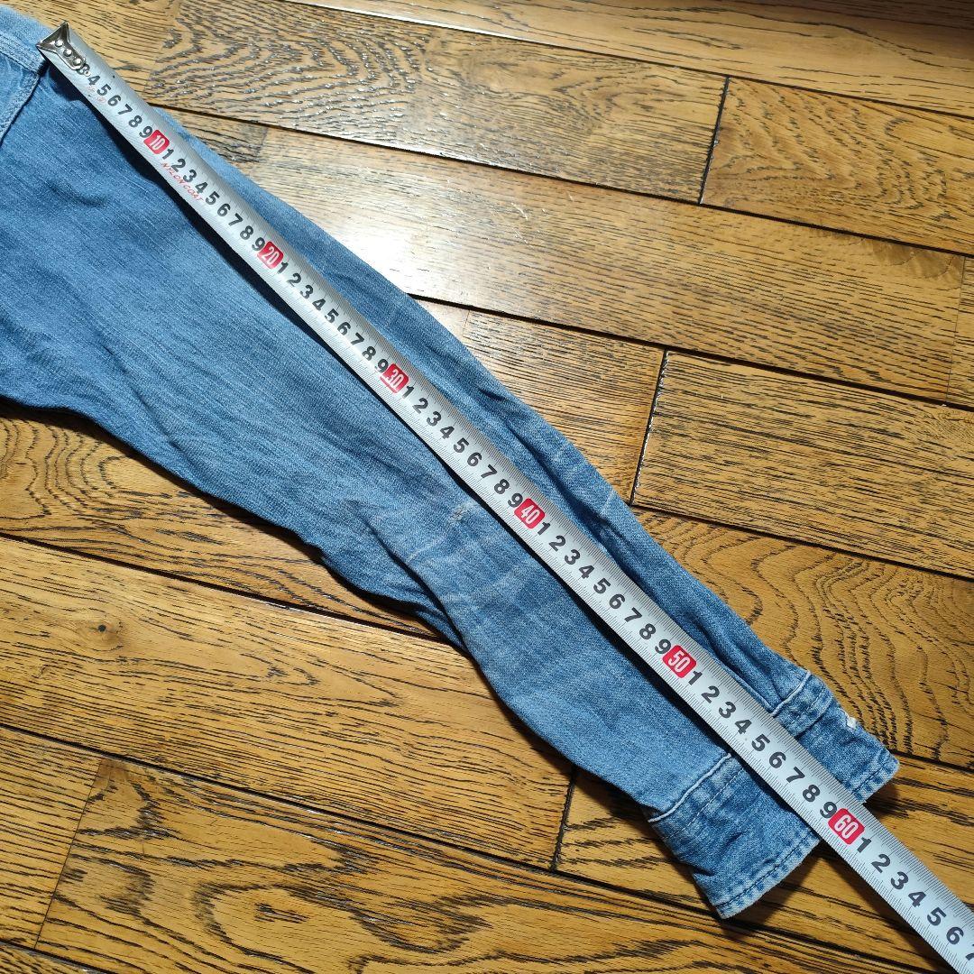 希少 old STUSSY ダメージリペア加工 デニムシャツ 金タグ