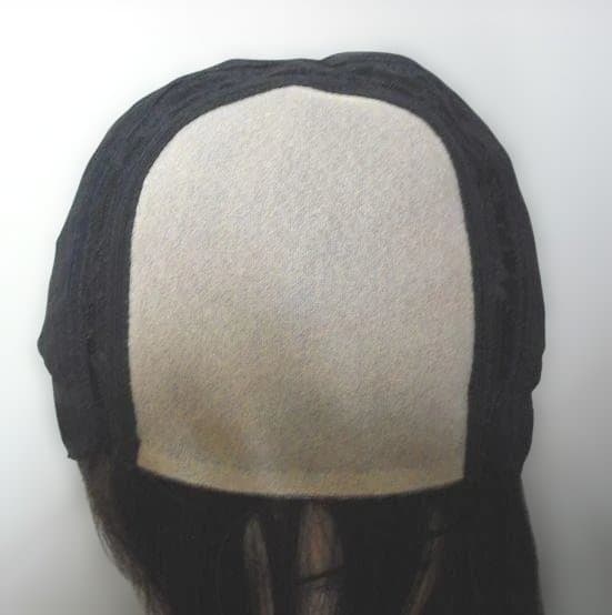 人毛　ウィッグ　人工皮膚付き　ブラウン　スーパーロング　Sサイズ