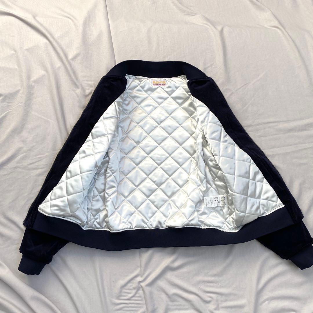 hyo-hyo スーベニアジャケット　スカジャン　ベルベット　ネイビー　刺繍