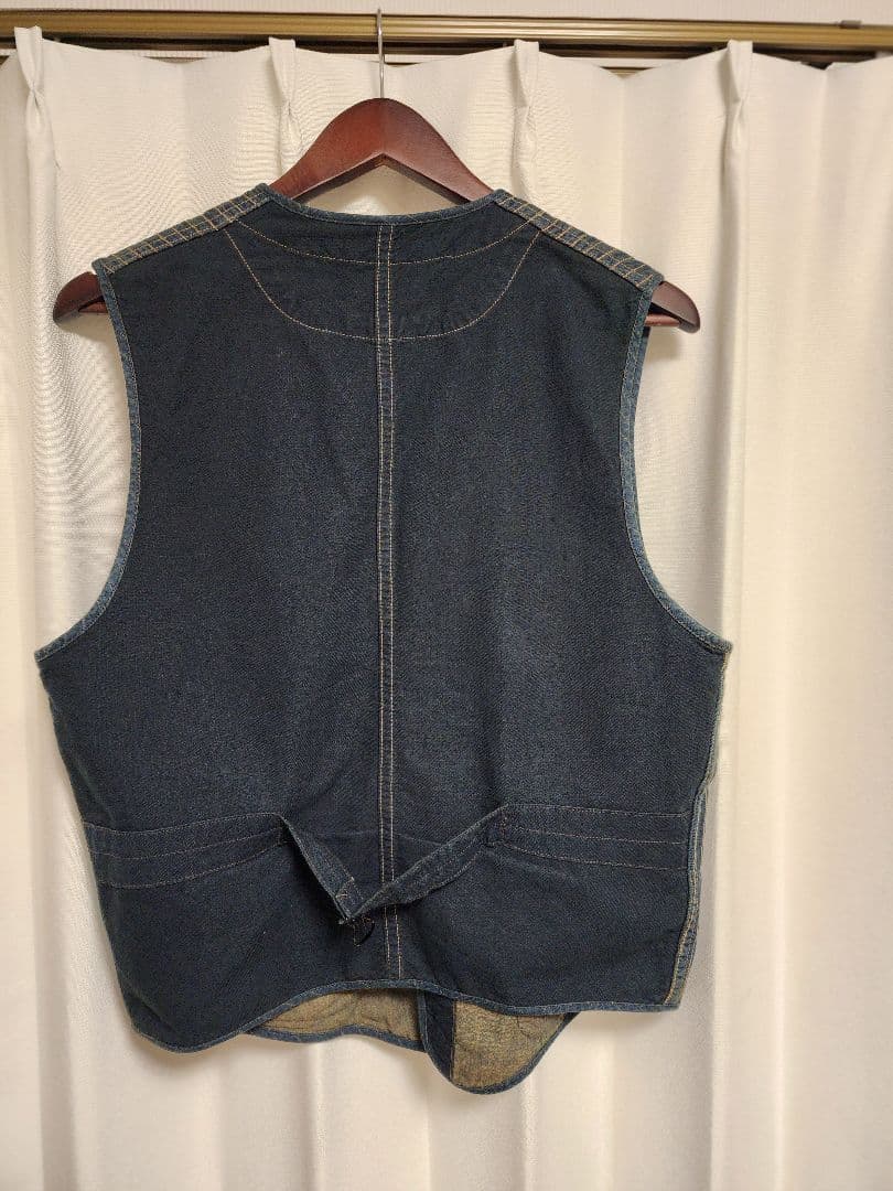 【極美品】名作RRL　激渋ストライプ/インディゴ染め/メンズベスト　Size:M