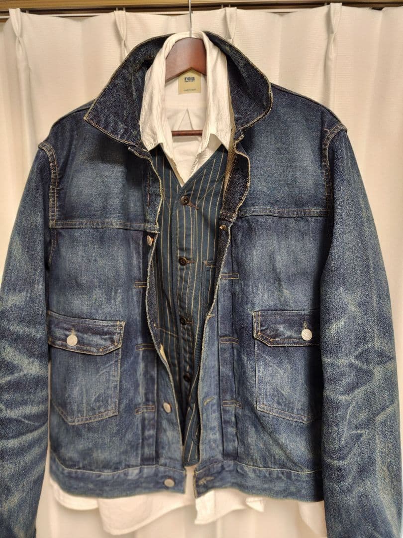 【極美品】名作RRL　激渋ストライプ/インディゴ染め/メンズベスト　Size:M