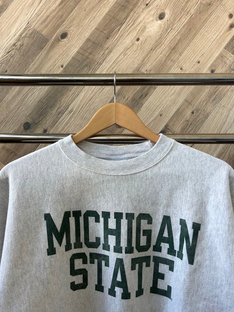 ★チャンピオン リバースウィーブ 青単タグ　スウェット　カレッジロゴ　ミシガン