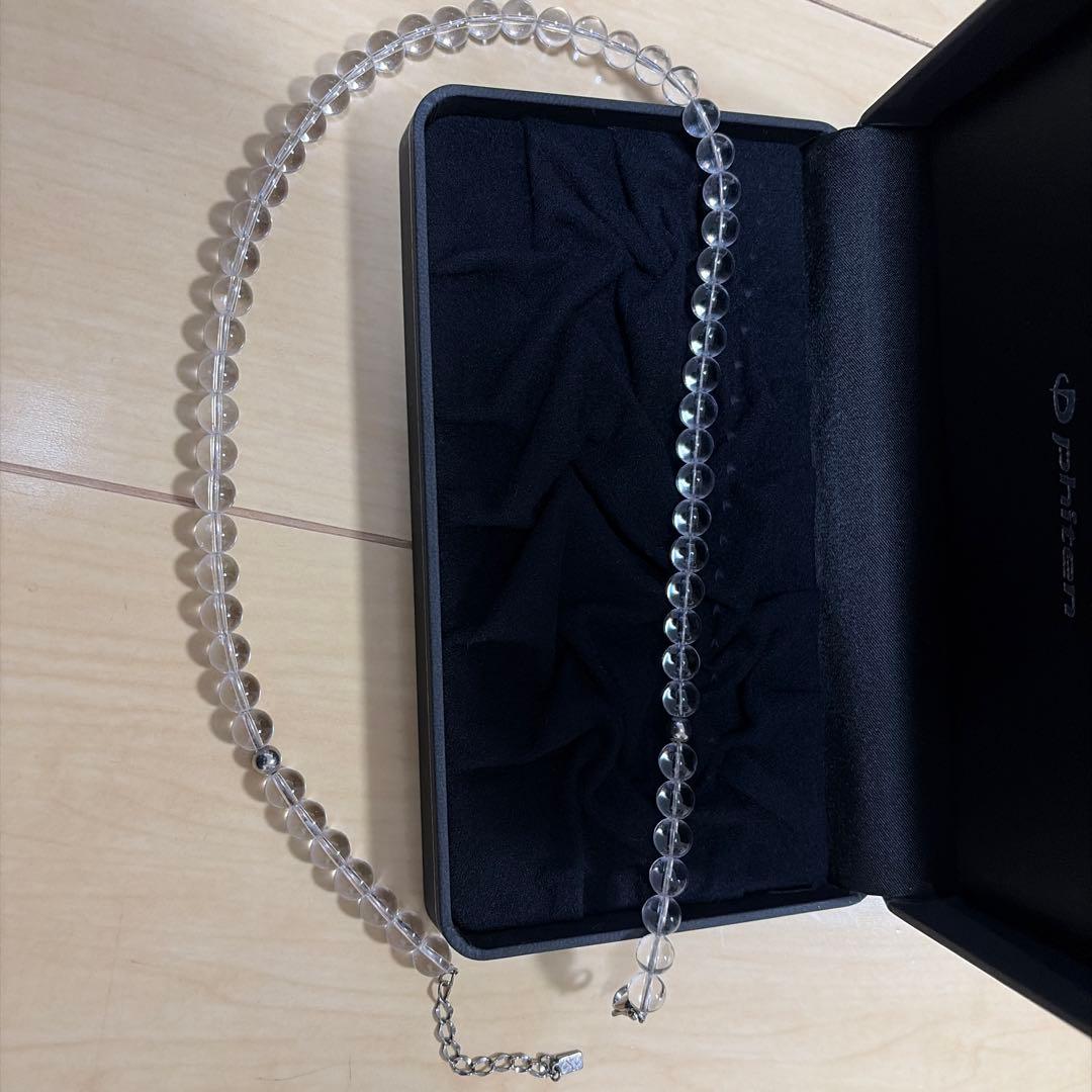 Phiten 水晶ネックレス 8ミリ玉　50センチ　証明書付き