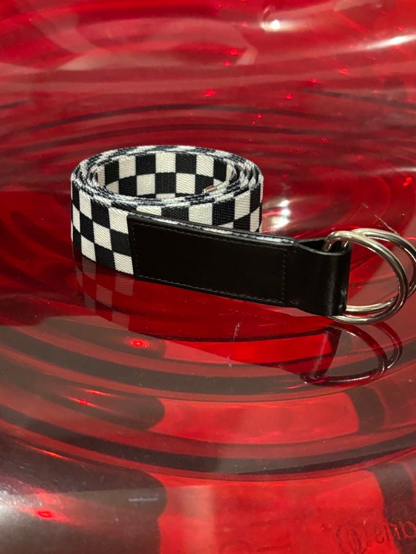 CELINE 2021SS エディチェッカーズフラッグ ダブルリング ベルト
