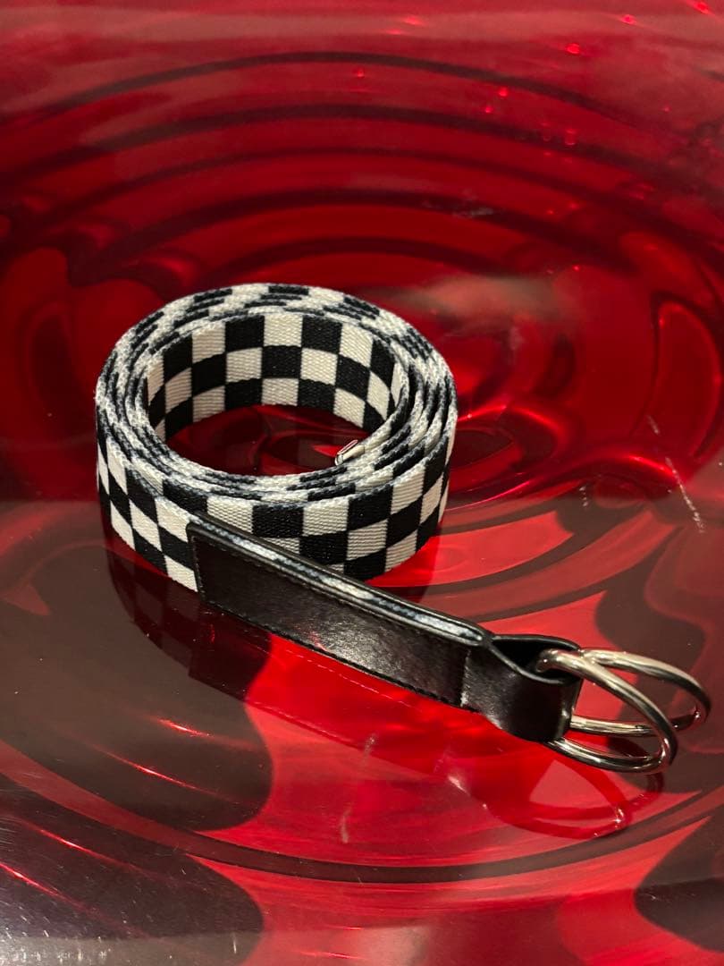 CELINE 2021SS エディチェッカーズフラッグ ダブルリング ベルト