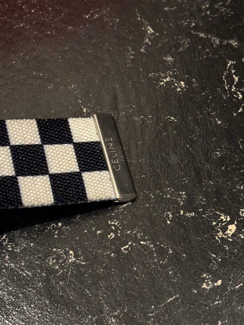 CELINE 2021SS エディチェッカーズフラッグ ダブルリング ベルト