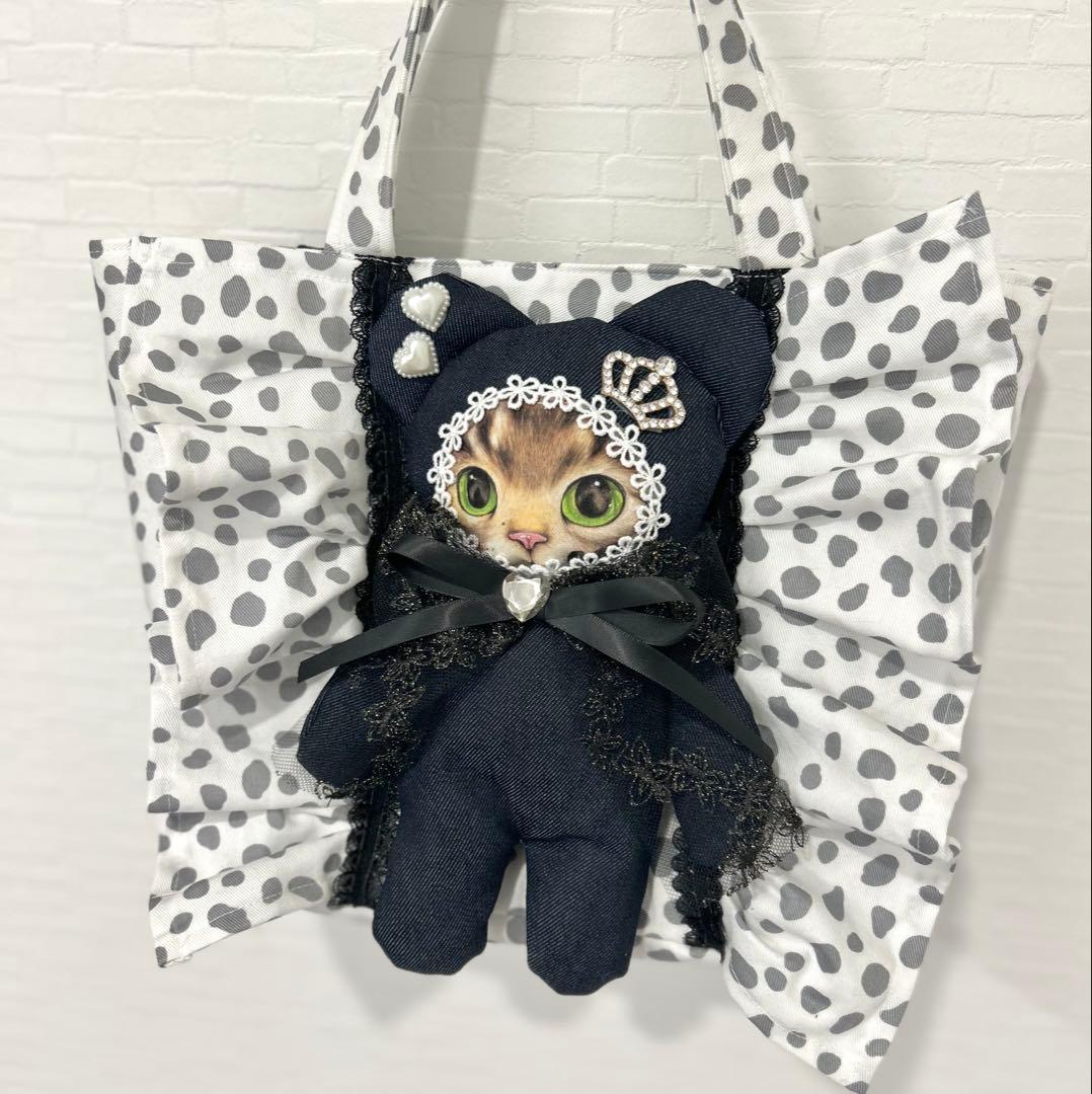さ*ー様 コヤンイサムチョン　　デニム サンダーちゃん　フリルトートバッグ　♡