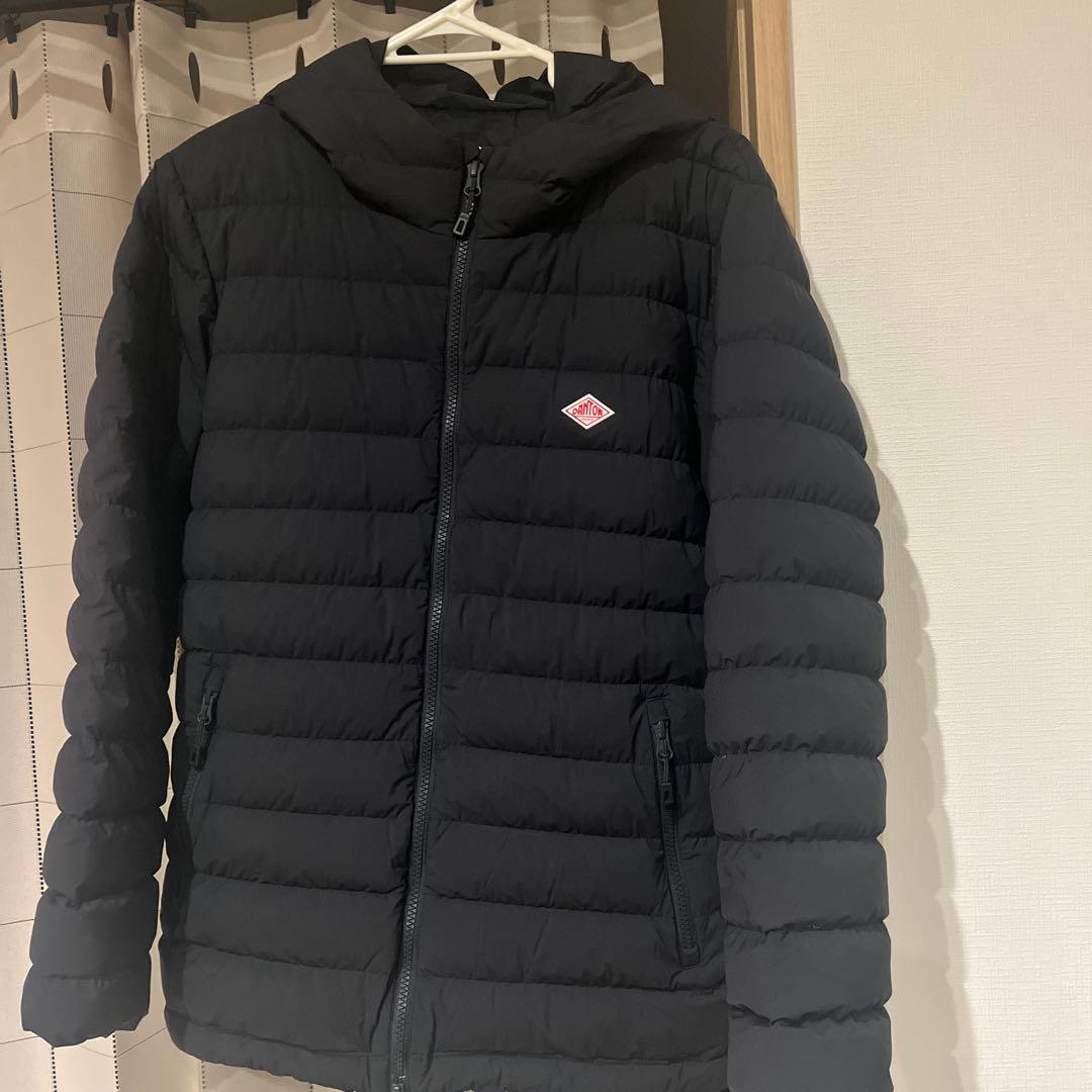 【美品】DANTON◆2WAYストレッチナイロン フードダウンジャケット　グレー
