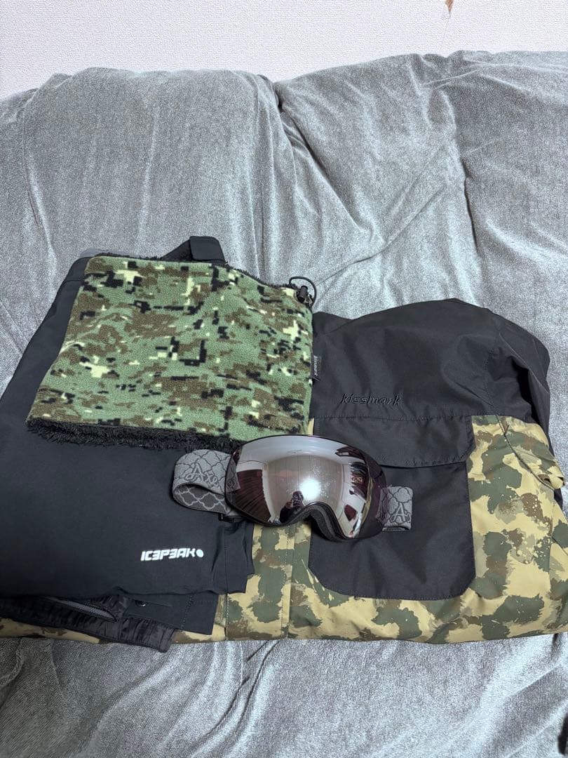 スノーボードウェア上下+小物2点セット