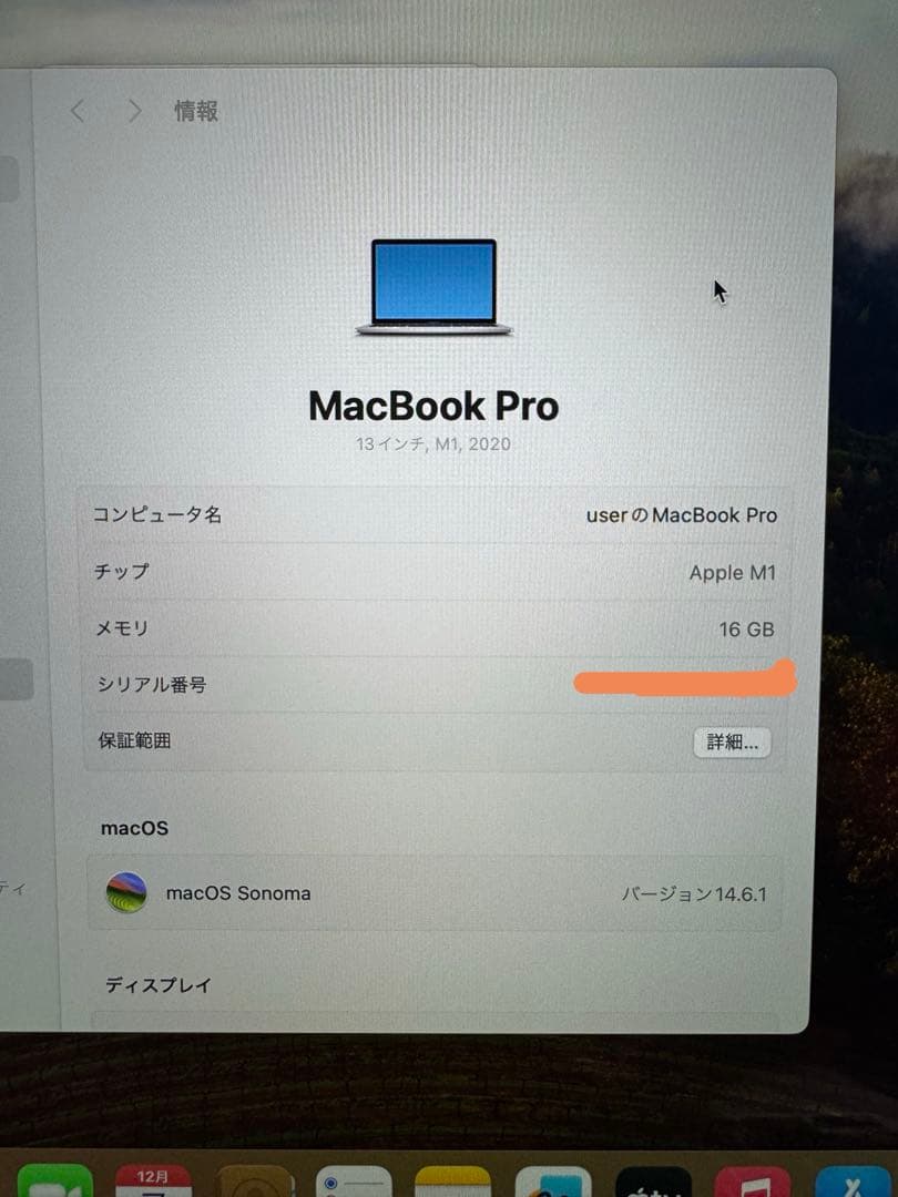 MacBook Pro(13インチ,M1,2020) 16GB, USキーボード
