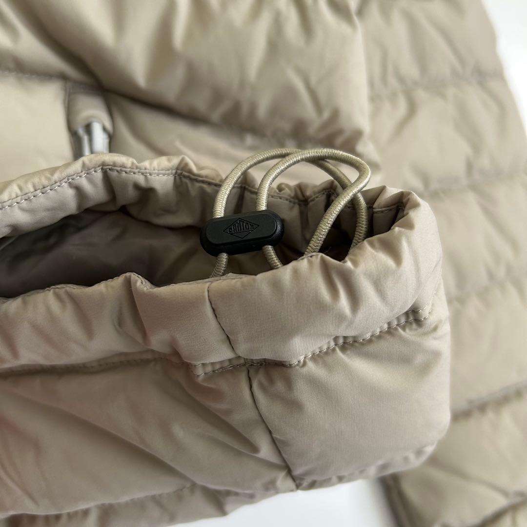 DANTONダントン ミドル丈フード付きダウンジャケットレディースベージュS