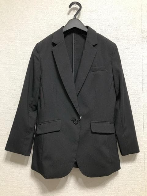 新品☆11号M黒系無地サマースーツ3点ストレート＆テーパードお仕事☆r619
