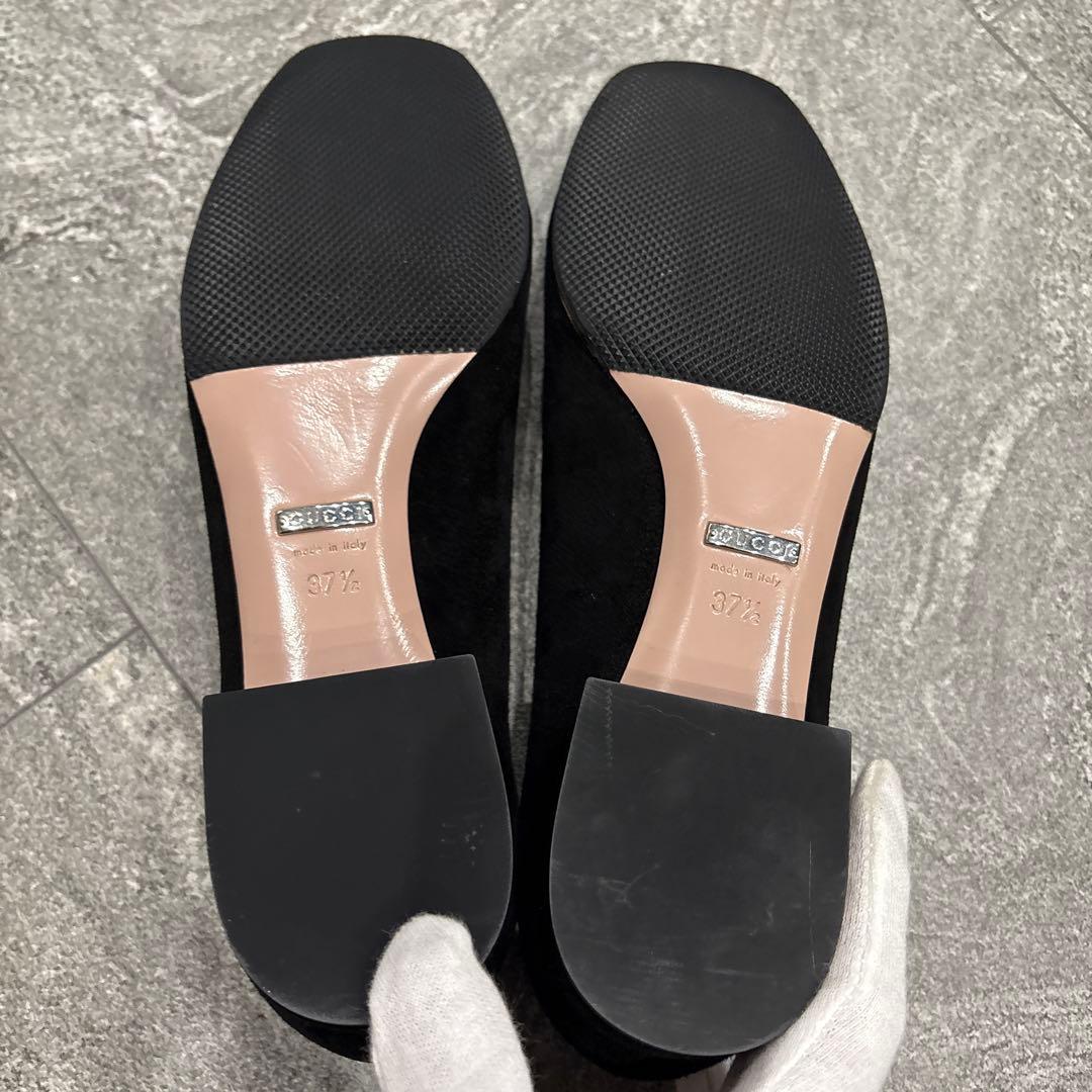 グッチ　パンプス　スエード ビジュー　2.5センチヒール　未使用品