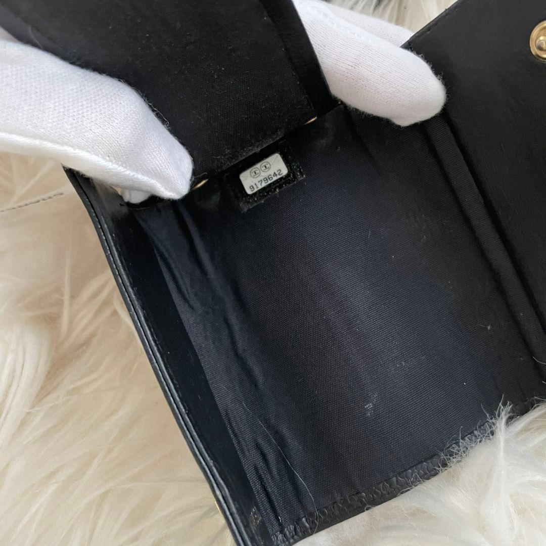 シャネルキーケースキャビアココマークカードケースCHANEL黒