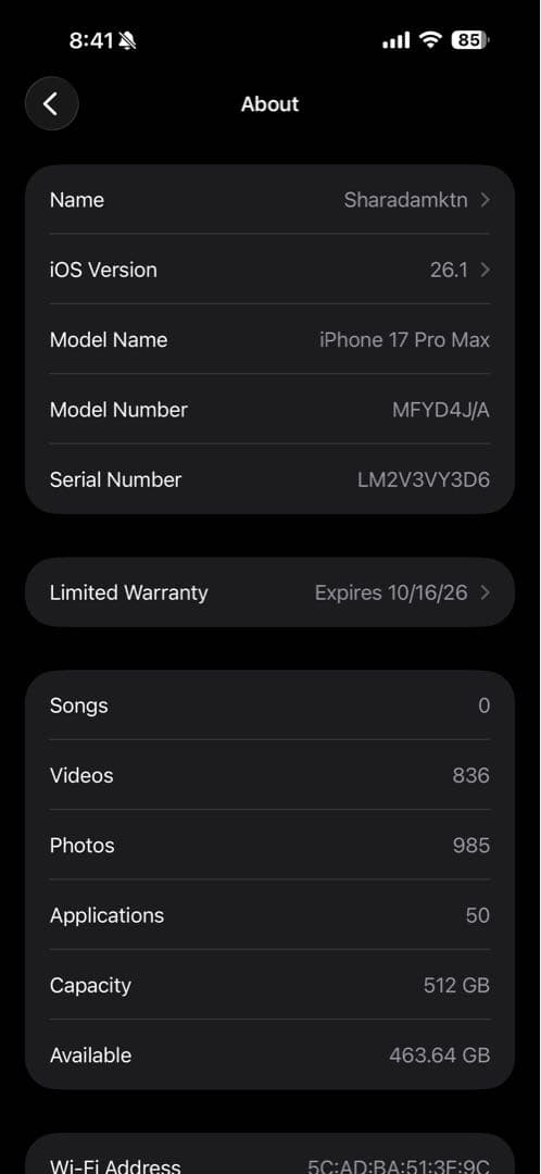 iPhone 17 Pro Max (コズミックオレンジ)512GB