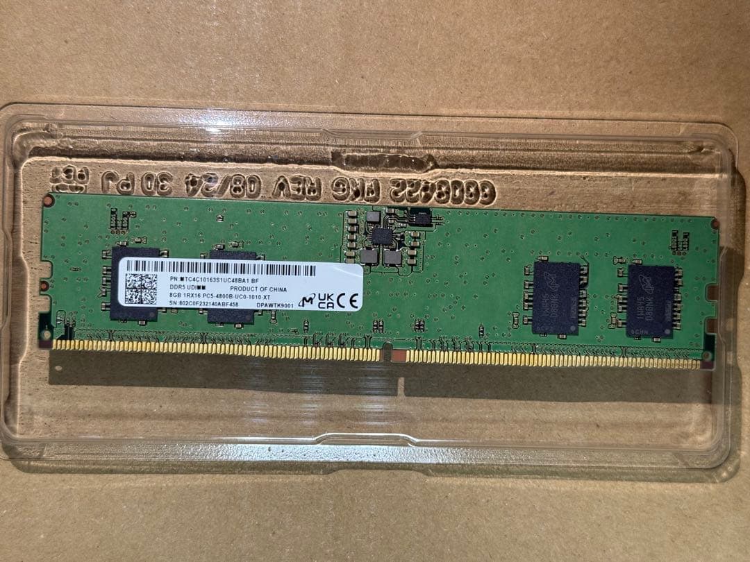 Micron DDR5 16GB (8GBx2)メモリ 4800MHz