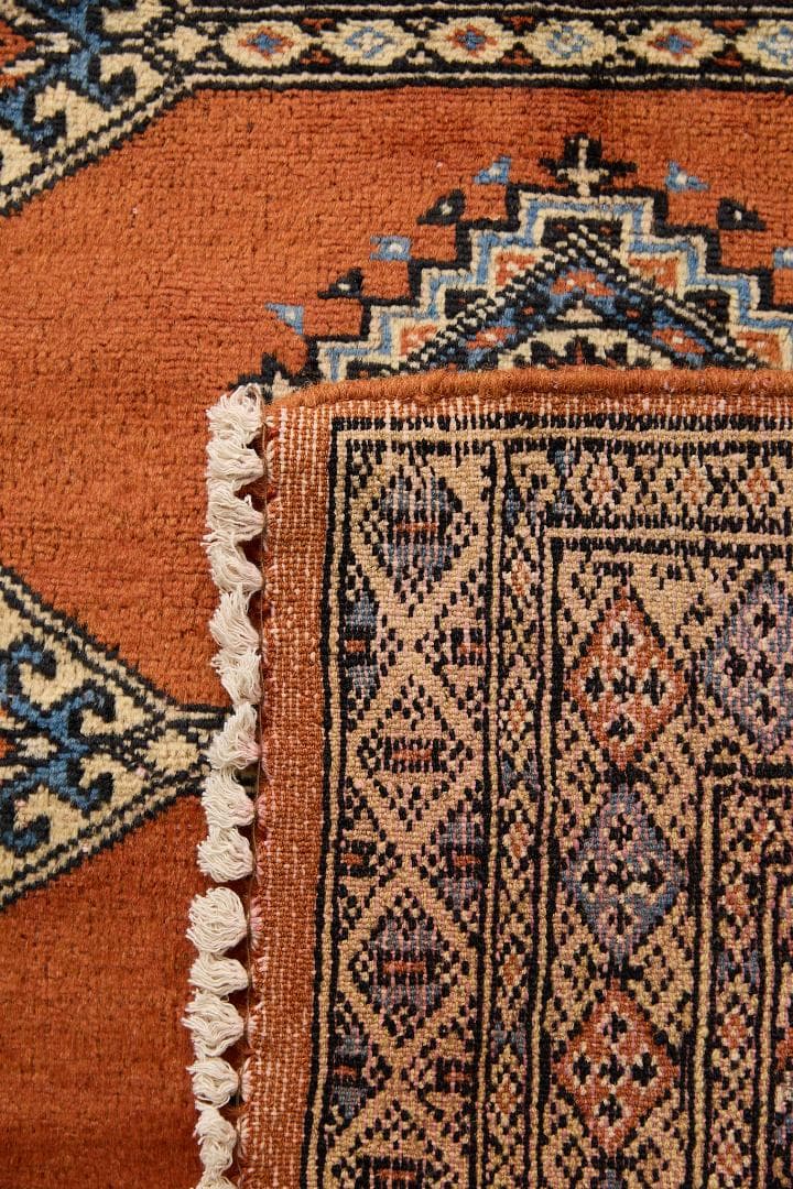 ヴィンテージラグ　トライバルラグ　パキスタン産（121×77cm）橙　茶　サンド