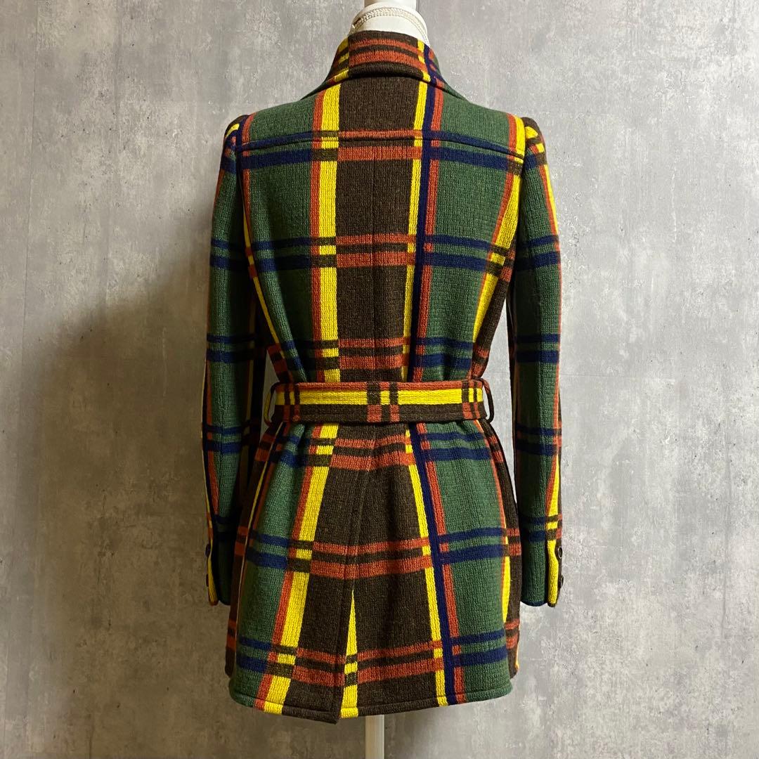 【希少 ヴィンテージ】MISS DIOR タータンチェック ニットコート