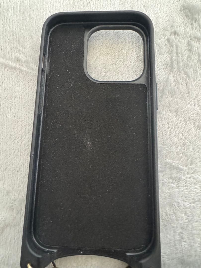 RANDOLIER ブラックレザーケース ストラップ付きiPhone 15Pro