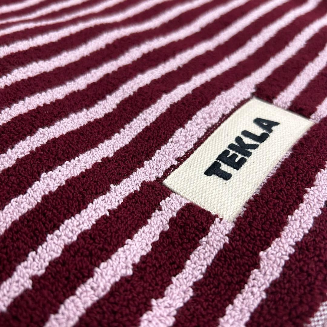 【新品未使用】TEKLA オーガニックコットン ストライプバスマット