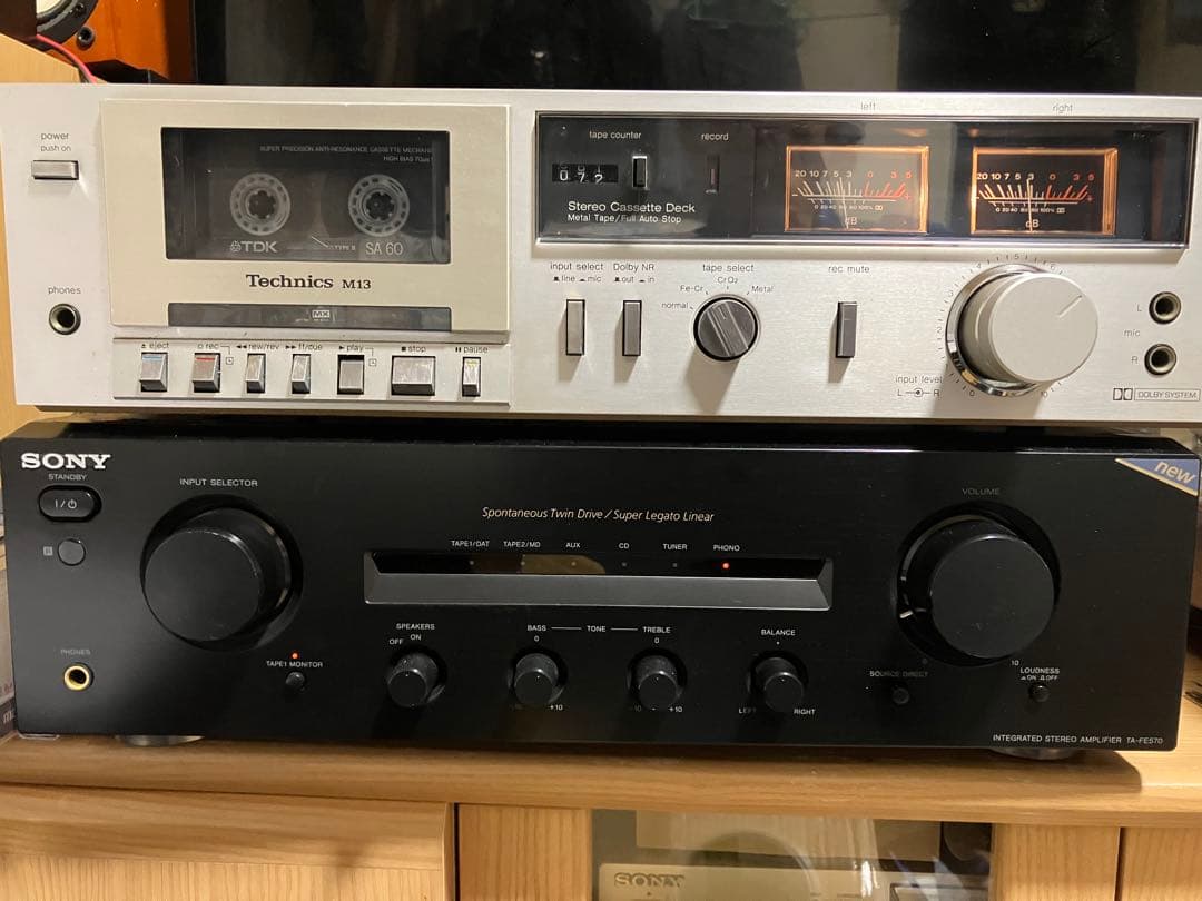 【動作品】Technics RS- M13 カセットデッキ／カセットテープ付き